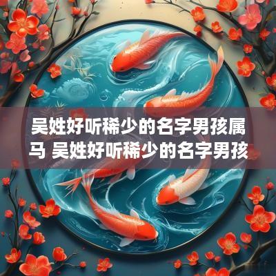 吴姓好听稀少的名字男孩属马 吴姓好听稀少的名字男孩属马女孩