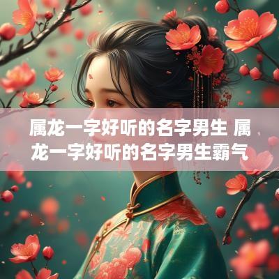 属龙一字好听的名字男生 属龙一字好听的名字男生霸气