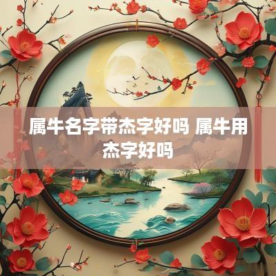 属牛名字带杰字好吗 属牛用杰字好吗
