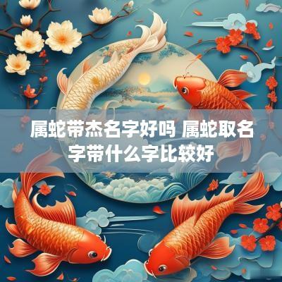 属蛇带杰名字好吗 属蛇取名字带什么字比较好