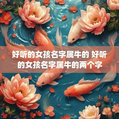 好听的女孩名字属牛的 好听的女孩名字属牛的两个字