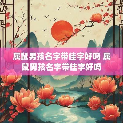 属鼠男孩名字带佳字好吗 属鼠男孩名字带佳字好吗