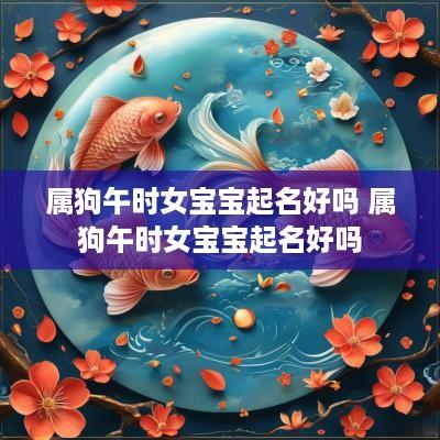属狗午时女宝宝起名好吗 属狗午时女宝宝起名好吗