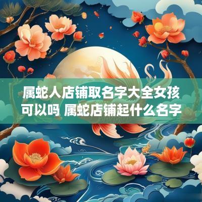 属蛇人店铺取名字大全女孩可以吗 属蛇店铺起什么名字好