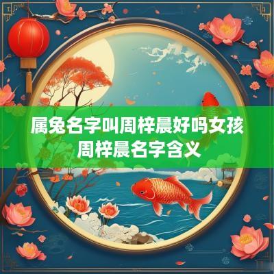 属兔名字叫周梓晨好吗女孩 周梓晨名字含义