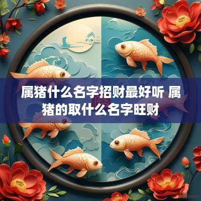 属猪什么名字招财最好听 属猪的取什么名字旺财