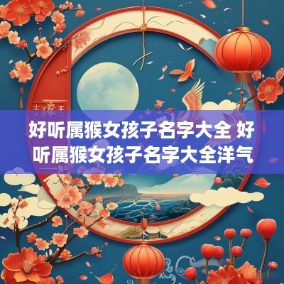 好听属猴女孩子名字大全 好听属猴女孩子名字大全洋气