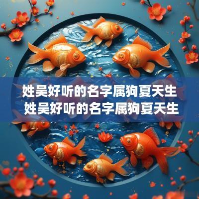 姓吴好听的名字属狗夏天生 姓吴好听的名字属狗夏天生的女孩