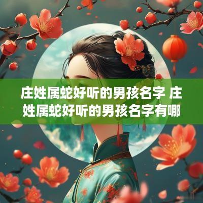 庄姓属蛇好听的男孩名字 庄姓属蛇好听的男孩名字有哪些
