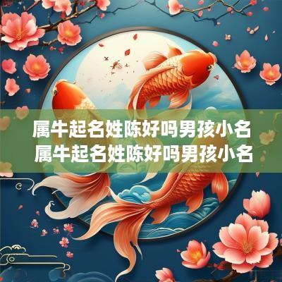 属牛起名姓陈好吗男孩小名 属牛起名姓陈好吗男孩小名