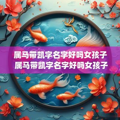 属马带凯字名字好吗女孩子 属马带凯字名字好吗女孩子怎么取