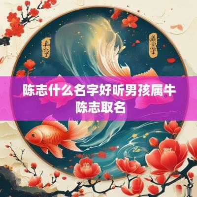 陈志什么名字好听男孩属牛 陈志取名