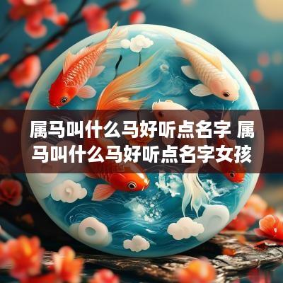 属马叫什么马好听点名字 属马叫什么马好听点名字女孩