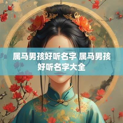 属马男孩好听名字 属马男孩好听名字大全