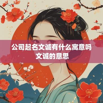 公司起名文诚有什么寓意吗 文诚的意思
