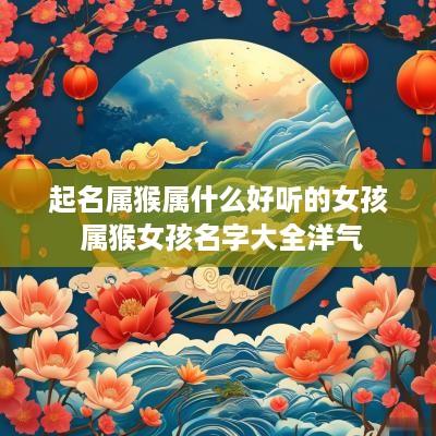 起名属猴属什么好听的女孩 属猴女孩名字大全洋气