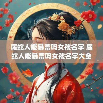 属蛇人能暴富吗女孩名字 属蛇人能暴富吗女孩名字大全