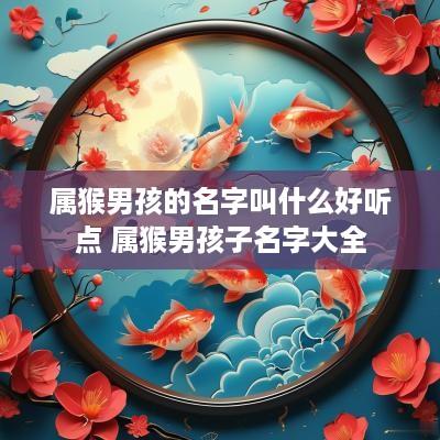 属猴男孩的名字叫什么好听点 属猴男孩子名字大全