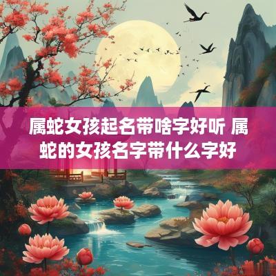 属蛇女孩起名带啥字好听 属蛇的女孩名字带什么字好