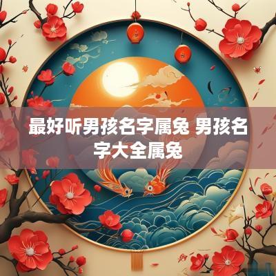 最好听男孩名字属兔 男孩名字大全属兔