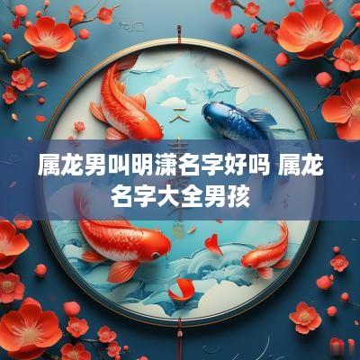 属龙男叫明潇名字好吗 属龙名字大全男孩