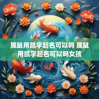 属鼠用凯字起名可以吗 属鼠用凯字起名可以吗女孩