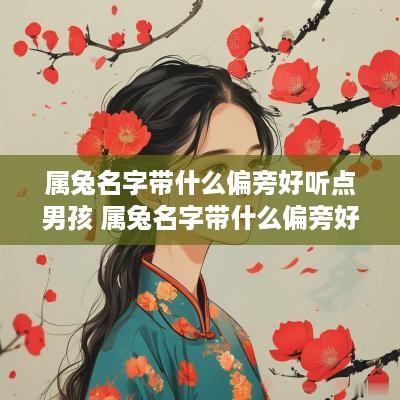 属兔名字带什么偏旁好听点男孩 属兔名字带什么偏旁好听点男孩子