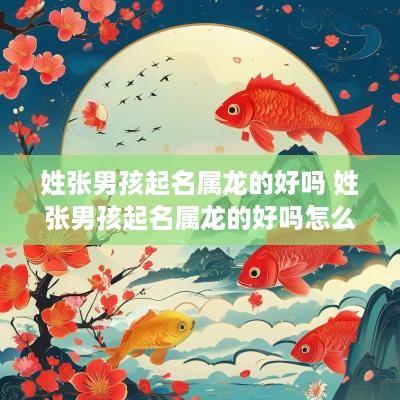姓张男孩起名属龙的好吗 姓张男孩起名属龙的好吗怎么取