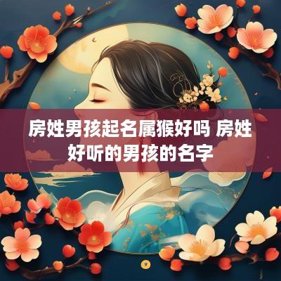 房姓男孩起名属猴好吗 房姓好听的男孩的名字
