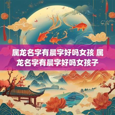 属龙名字有晨字好吗女孩 属龙名字有晨字好吗女孩子