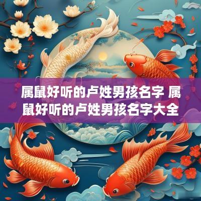 属鼠好听的卢姓男孩名字 属鼠好听的卢姓男孩名字大全