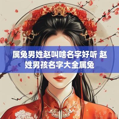 属兔男姓赵叫啥名字好听 赵姓男孩名字大全属兔