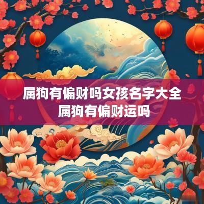 属狗有偏财吗女孩名字大全 属狗有偏财运吗