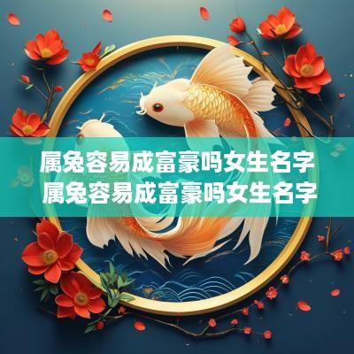 属兔容易成富豪吗女生名字 属兔容易成富豪吗女生名字叫什么