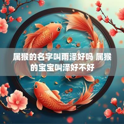 属猴的名字叫雨泽好吗 属猴的宝宝叫泽好不好