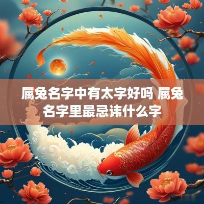属兔名字中有太字好吗 属兔名字里最忌讳什么字