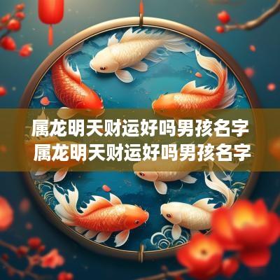 属龙明天财运好吗男孩名字 属龙明天财运好吗男孩名字怎么取