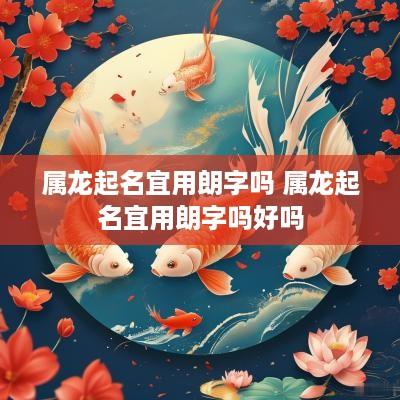 属龙起名宜用朗字吗 属龙起名宜用朗字吗好吗