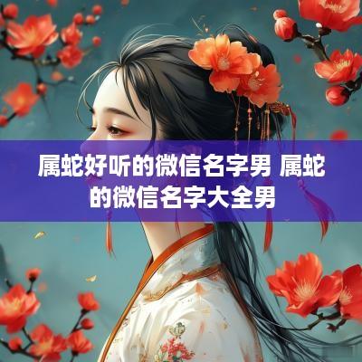 属蛇好听的微信名字男 属蛇的微信名字大全男