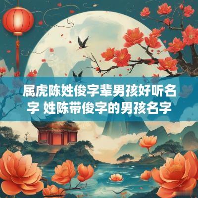 属虎陈姓俊字辈男孩好听名字 姓陈带俊字的男孩名字