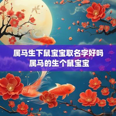 属马生下鼠宝宝取名字好吗 属马的生个鼠宝宝