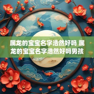 属龙的宝宝名字浩然好吗 属龙的宝宝名字浩然好吗男孩