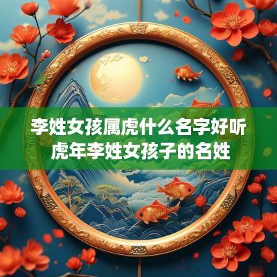 李姓女孩属虎什么名字好听 蛇年李姓女孩子的名姓