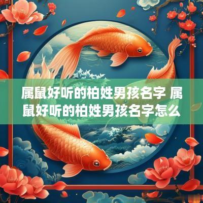 属鼠好听的柏姓男孩名字 属鼠好听的柏姓男孩名字怎么取