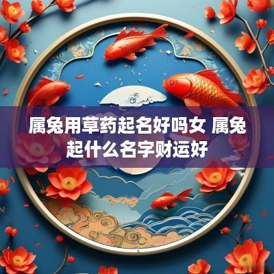 属兔用草药起名好吗女 属兔起什么名字财运好