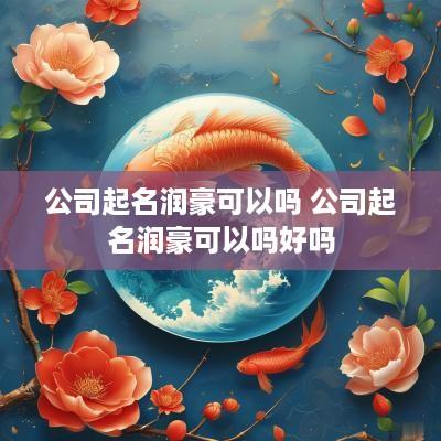公司起名润豪可以吗 公司起名润豪可以吗好吗