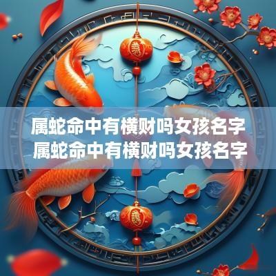 属蛇命中有横财吗女孩名字 属蛇命中有横财吗女孩名字叫什么
