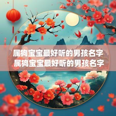 属狗宝宝最好听的男孩名字 属狗宝宝最好听的男孩名字有哪些