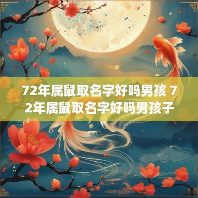 72年属鼠取名字好吗男孩 72年属鼠取名字好吗男孩子