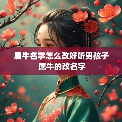 属牛名字怎么改好听男孩子 属牛的改名字